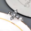 Dishowme Crystal Cross Ring Punk Rhinestone Cross Knuckle Ring Christian