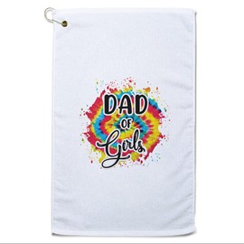 Style In Print Father's Day Golf Towel Dad of Girls Cotton Bag Accessories White Design Only