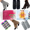 WELLATENT Fur Leg Warmers, Faux Fuzzy Furry Boot Covers for