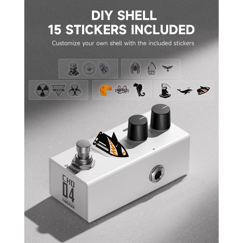 Donner EMBARK 04 Chorus Guitar Pedal, DIY Shell, Electric Guitar,