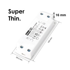 illuburg LED Driver 24V 15W Flat Flickerfree for LED Strip Spot Light LED Power Supply Transformer
