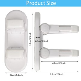 Flowden Improved Childproof Door Lever Lock（2 Pack）Prevents Toddlers from Opening Doors. Durable ABS with Adhesive Backing. Simple Install, No Tools Needed