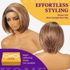 KOME Brown mix Blonde Highlight Synthetic Lace Front Wig,Side Part