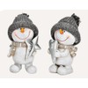 TEMPELWELT Decorative Figurine Snowman with Heart 14 cm Ceramic Grey