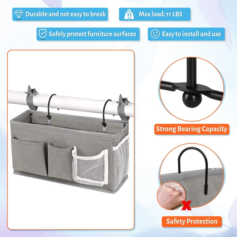 Loghot Bedside Caddy/Bedside Storage Bag Hanging Organizer for Bunk and