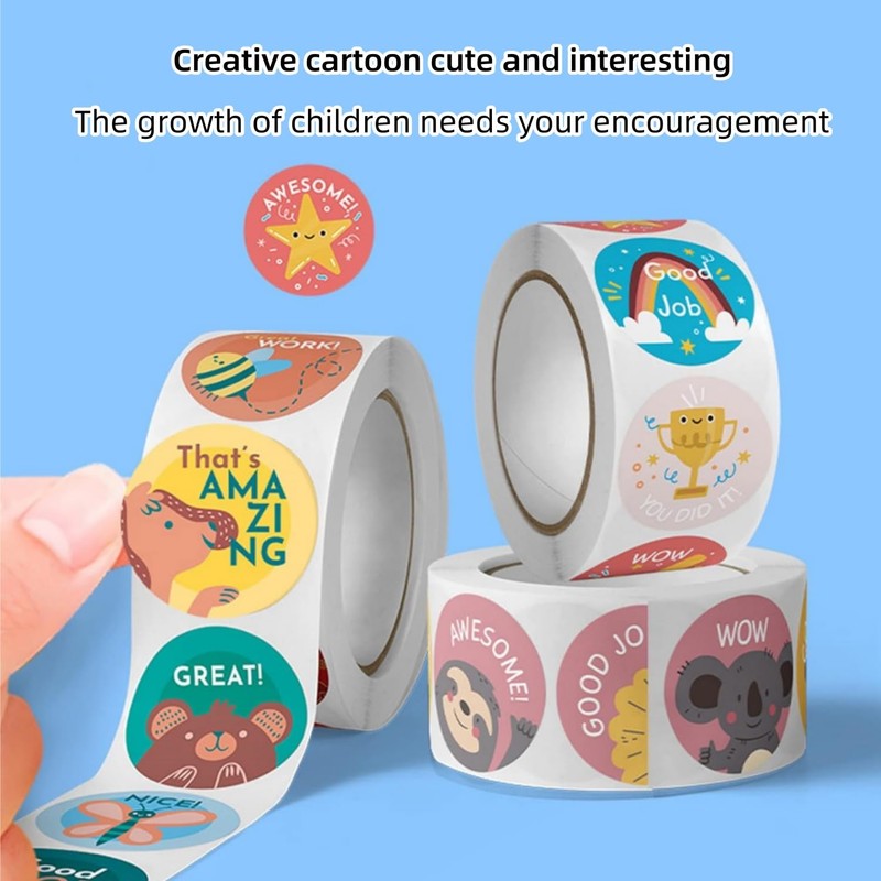 4 Rolls Reward Stickers for Kids, 2000 Pcs Teacher Motivational