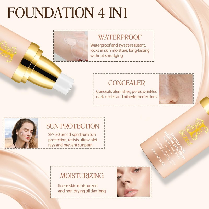 Color Changing Foundation 4 in 1 Medium Spectrum, Flawless Foundation