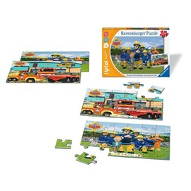 Ravensburger tiptoi Puzzle 00139 Puzzle for Little Explorers: Fireman Sam, Children's Puzzle for Children from 4 Years, for 1 Player, Blue and Red