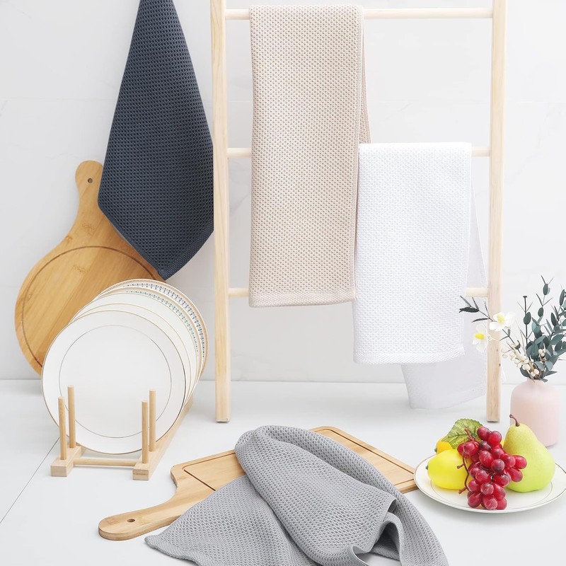 smiry Cotton Kitchen Dish Towels, 13" x 28", 4 Pack