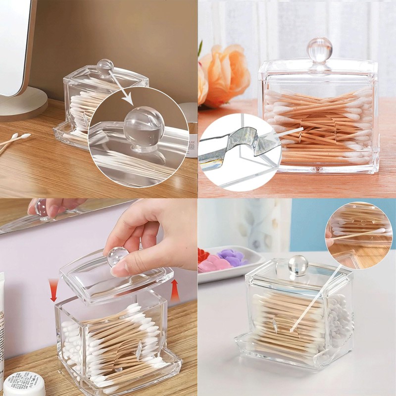 Gurxi Cotton Bud Holder Dispenser Cotton Buds Container Makeup Cotton