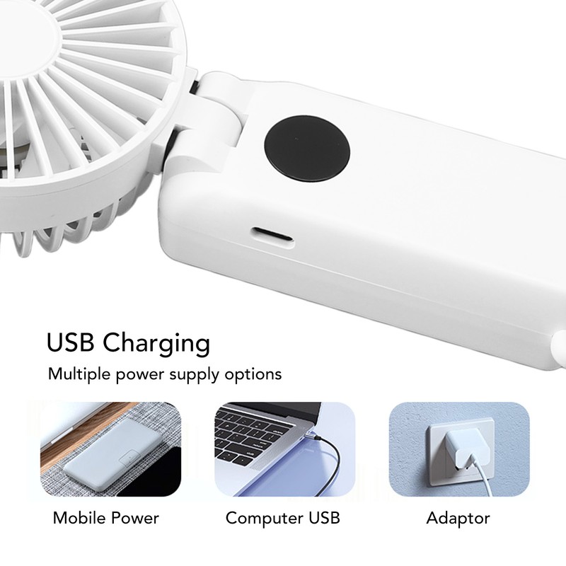 Mini Handheld Fan 3 Speeds Desk Fan Foldable Small Personal