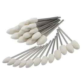 Luo ke 75mm Extra Long Flet Polishing Bits, 1/8'' Extented Shank Cone Shape Compressed Wool Felt Buffing Polishing Tips for Rotary Tools (Pack of 30)