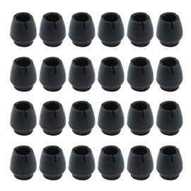 Antrader 24pcs Silicone Black Furniture Pads with Felt Pads Floor Protectors Non-Slip Sofa Chair Table Glides Feet Caps Fit Round Diameter 4/9" to 5/8" (1.2-1.6cm)