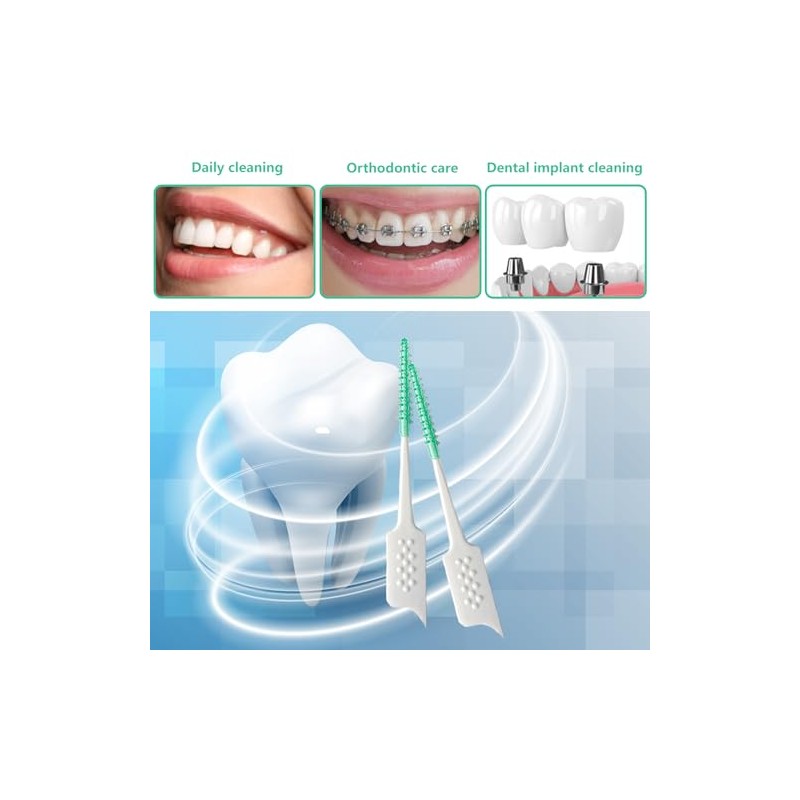 Púas de hilo dental de silicona suave, cepillo interdental para
