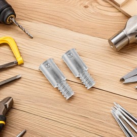 GANAZONO Threaded Connection Parts for Broom Handle 2Pcs Stainless Steel Screw-in Fittings 2.56X0.98X0.98 Inch Adjustable Extension Pole Adapter for Metal Broom Sticks