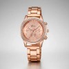 Set Regalo Mujer Reloj Collar Anillo Aretes Oro Rosa Rose