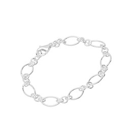 NKlaus 12374 Women's Bracelet 925 Sterling Silver 19 cm Figaro Anchor Chain Round