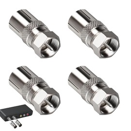 Girihe 4 PCS Satellite Cable Connectors, F Male to TV Female TV Coaxial Cable Connectors, Aerial Connector for Splitter Antenna Cables Aeriall Cables Satellite Ca bles Coaxial Ca bles