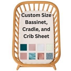 Custom-Sized Baby Crib Sheet – Soft, Breathable Fitted Sheet for Bassinet, Cradle, or Toddler Mattress – Made to Order in The USA – Washable & Snug Fit