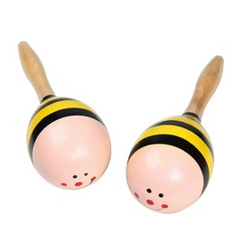 Maracas, Wooden Shaker Musical Percussion Instrument for Adult Kids, Bee