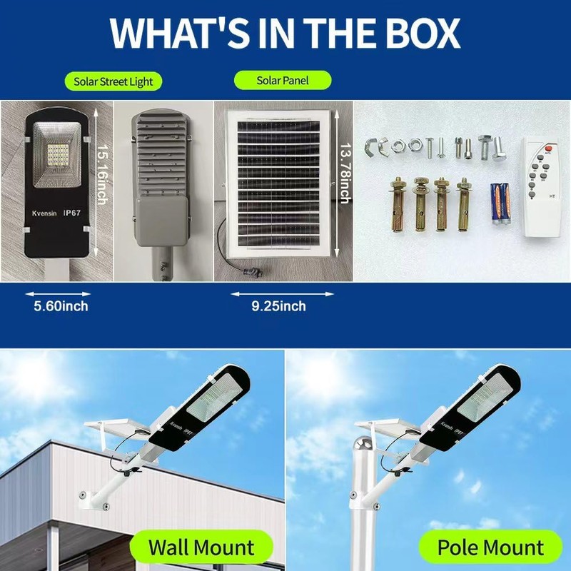 50W Solar Street Light Outdoor Split Type Solar Powered Light
