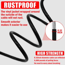 VIVBOO 66" Trailer Safety Cables with Hooks Tow Straps 2-Pack Safety Chains Towing Trailer 5000 Lbs Break Strength Boat Chains with Hooks for Ultimate Security