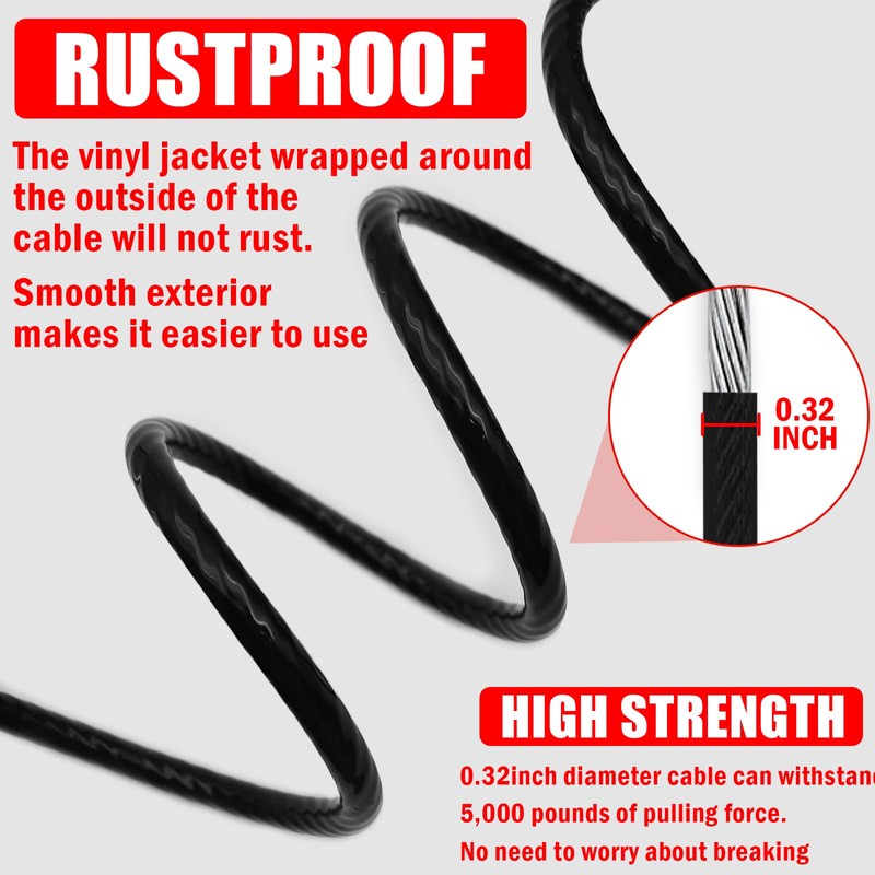 VIVBOO 66" Trailer Safety Cables with Hooks Tow Straps 2-Pack