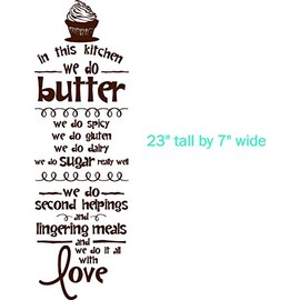 Walls with Style in This Kitchen, Funny Wall Sayings, (Dark Brown)