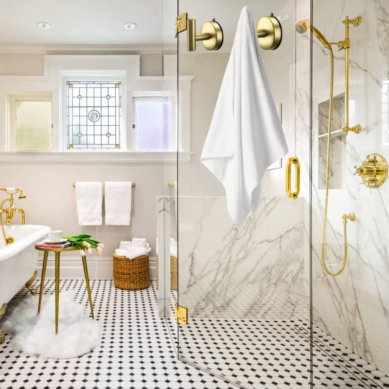DGYB Large Suction Hooks for Bathrooms - Gold Towel Hooks