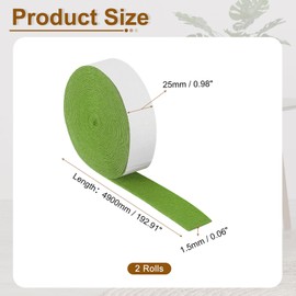 uxcell Felt Strips with Adhesive Backing, 2 Rolls 1" x 193" x 0.06" Anti Scratch Furniture Felt Tapes Self-Stick Pads for Protecting Hardwood Floor, Green