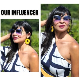 DUCO Oversized Fashion Sunglasses for Women Colorful UV Protection Lens Trendy Retro Designer Sunglasses DC1226