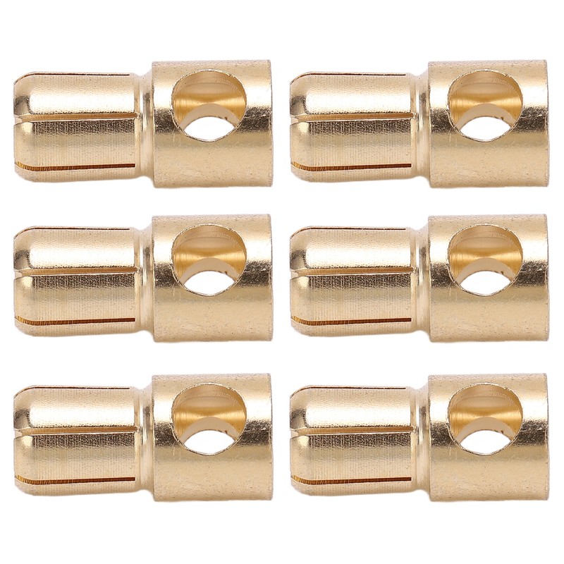 10 Pcs 6mm Banana Plug Gold Plated Male Connector Adapter