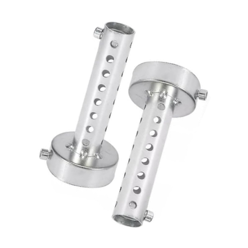 Pyladea 2 Pcs 60mm Silver Motorcycle Exhaust Silencer Motorbike Muffler