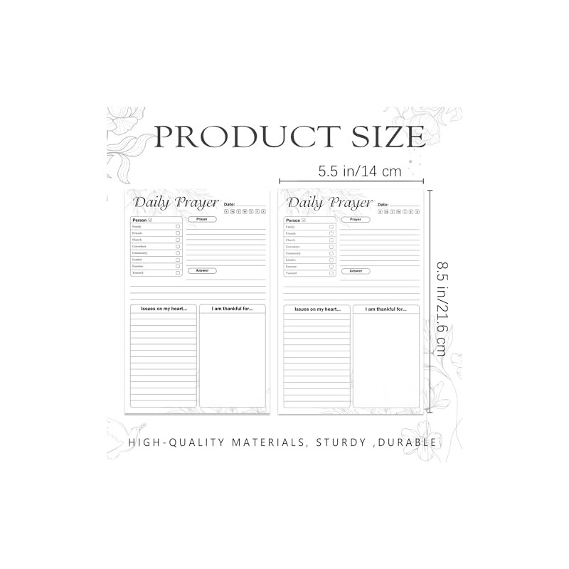 100 Sheet Daily Prayer Notepad Religion Study Worksheet Bible Journal