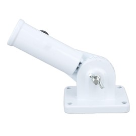 ANKROYU Flag Pole Holder Wall Mounted Adjustable 180 Degree Angle Flagpole Bracket for Yard Roof Truck White Aluminum Alloy Proof Flag Mounting Holder