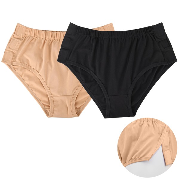 EXCLEN Womens Easy Adaptive Underwear Briefs, Magic Stick Closure, for