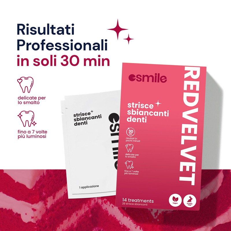 ESMILE Red Velvet Fruit Teeth Whitening Strips Professional Home Treatment