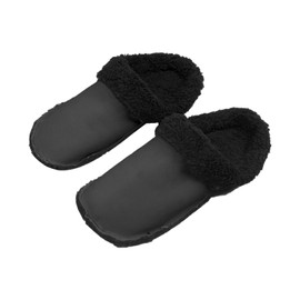 1 Pair of Shoes with Fur Lining, Winter Warm Shoe Covers, Thickened Soft Plush Covers, Croc Replacement Insoles, Suitable for Croc (Black) (245mm)