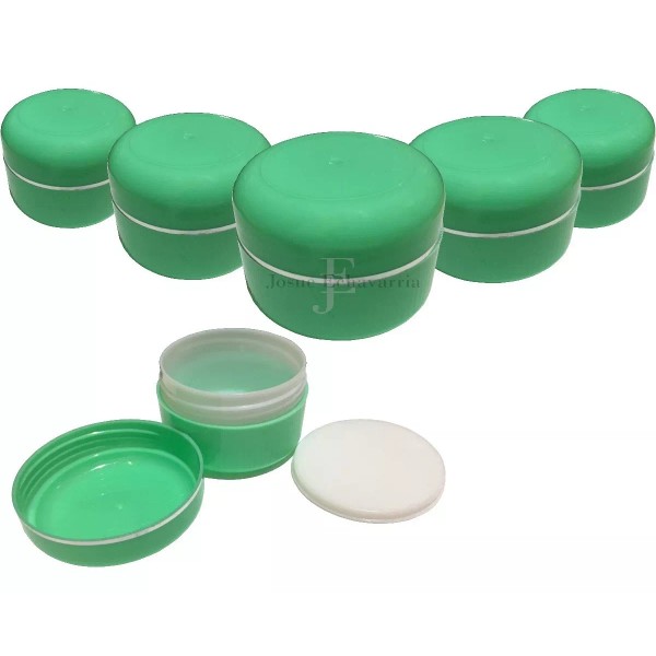 Josue Echavarria 100 Tarros Color Verde Plástico Crema 50g Liner Protección