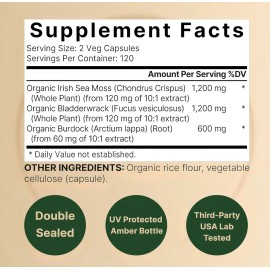 Musgo Marino Irlandés 3000mg Salud Digestiva + Tiroides 240 Sabor Sin Sabor