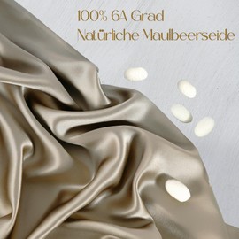 ZIMASILK 100% Silk Pillowcase for Hair and Skin, Double-Sided 19 Momme Pure Mulberry Silk, with Zip, 1 Piece, 40 x 80 cm, Taupe