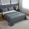 Queen Size Quilt, Embossed Floral and Grid Reversible Bedspread Set,