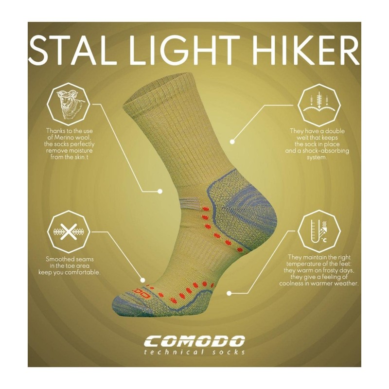 COMODO TECHNICAL SOCKS Thin hiking socks STAL LIGHT HIKER with