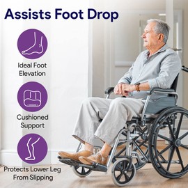 Wheelchair Leg Rest Extenders - Prevents Foot Drop and Contact with Wheel Chair Pedal - Wheelchair Accessories to Lift Foot, Align Posture and Seat Position - 22" - 24" - 1" High