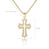 SUPJEWE 14K Gold Cross Pendant Necklace with Cubic Zirconia, Chain