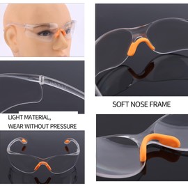 Amissz Pack of 6 Safety Glasses, Transparent Eye Protection Glasses, Safety Glasses, Laboratory Glasses, Scratch-Resistant Lenses, Transparent Anti-Fog and Scratch-Resistant Lenses - Work Safety