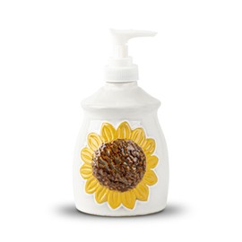 Sunflower Soap Dispenser Bathroom Cramic Hand Soap Dispenser for Bathroom White Bathroom Soap Dispenser