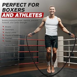 HPYGN Jump Rope, Weighted Jump Rope for Men women, 2.8lb 3.8lb 5lb Heavy Skipping Rope for Exercise, Adult Jumpropes for Home Workout, Improve Strengt