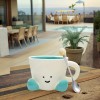 1pc 11.83oz Cute Little Feet Ceramic Cup with Spoon, Underglaze