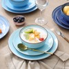 Selamica Ceramic Dinnerware Sets, 12 Pieces Plates and Bowls Sets,